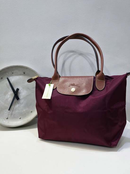 Longchamp Handbags - NWT Le Pliage Original Burgundy Medium Handbag Canvas Shopping Shoulder Tote M